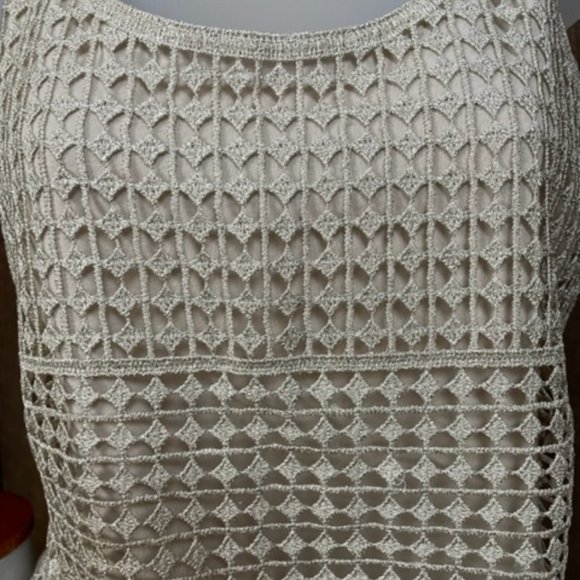 Express Tan Front Lined Shimmer Tank Top - Size X-Small - Picture 3 of 6